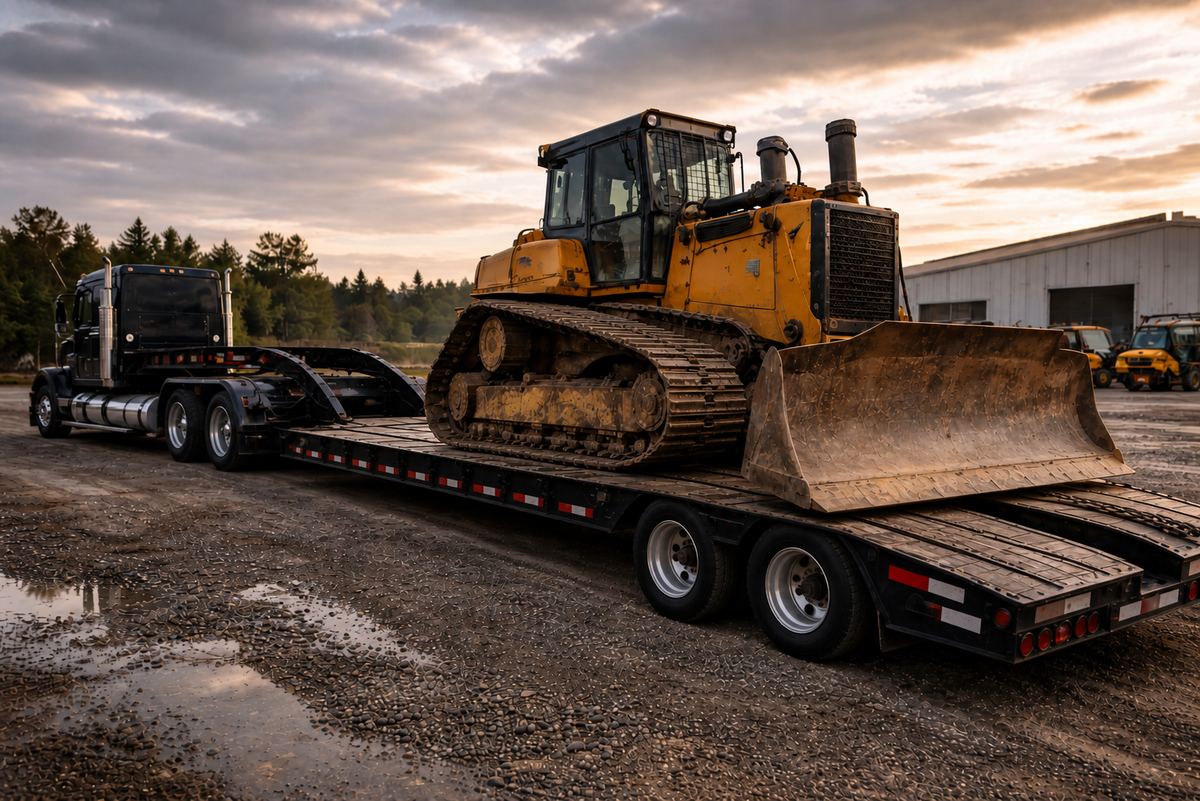 Heavy equipment hauling in Alberta