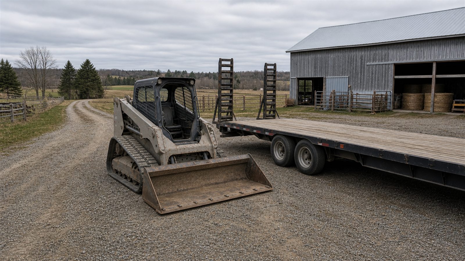 The property layout matters for equipment hauling transport planning.