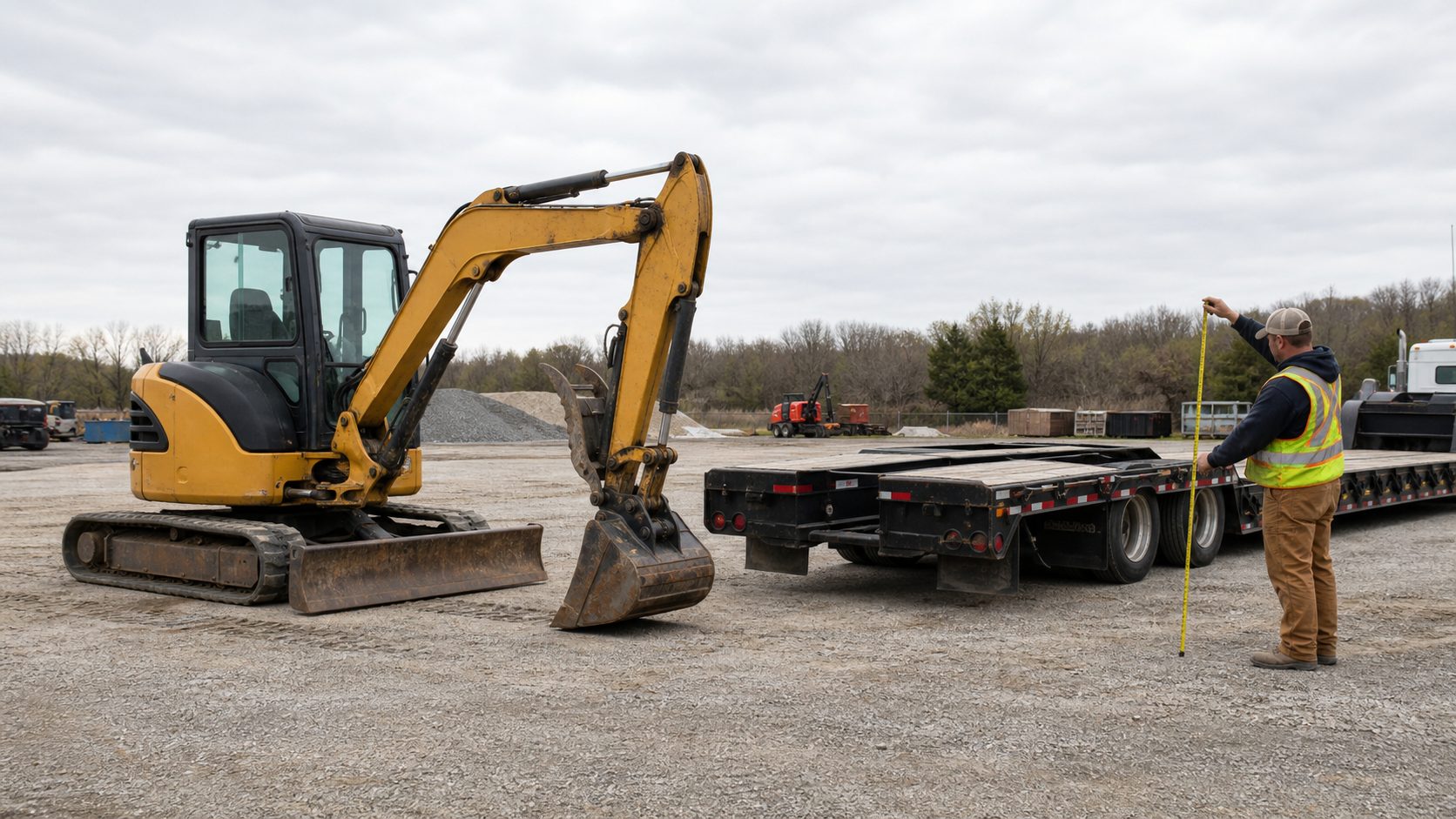 Dimensions and weight planning before choosing equipment transport for equipment hauling transport planning.
