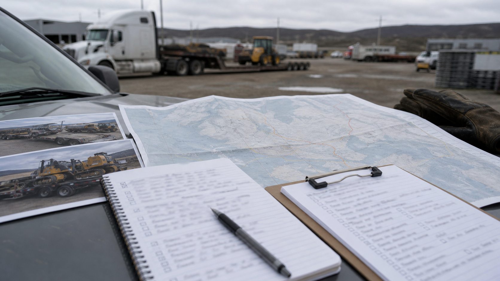 Receiving contact and unloading room at a remote destination for route and access planning transport planning.