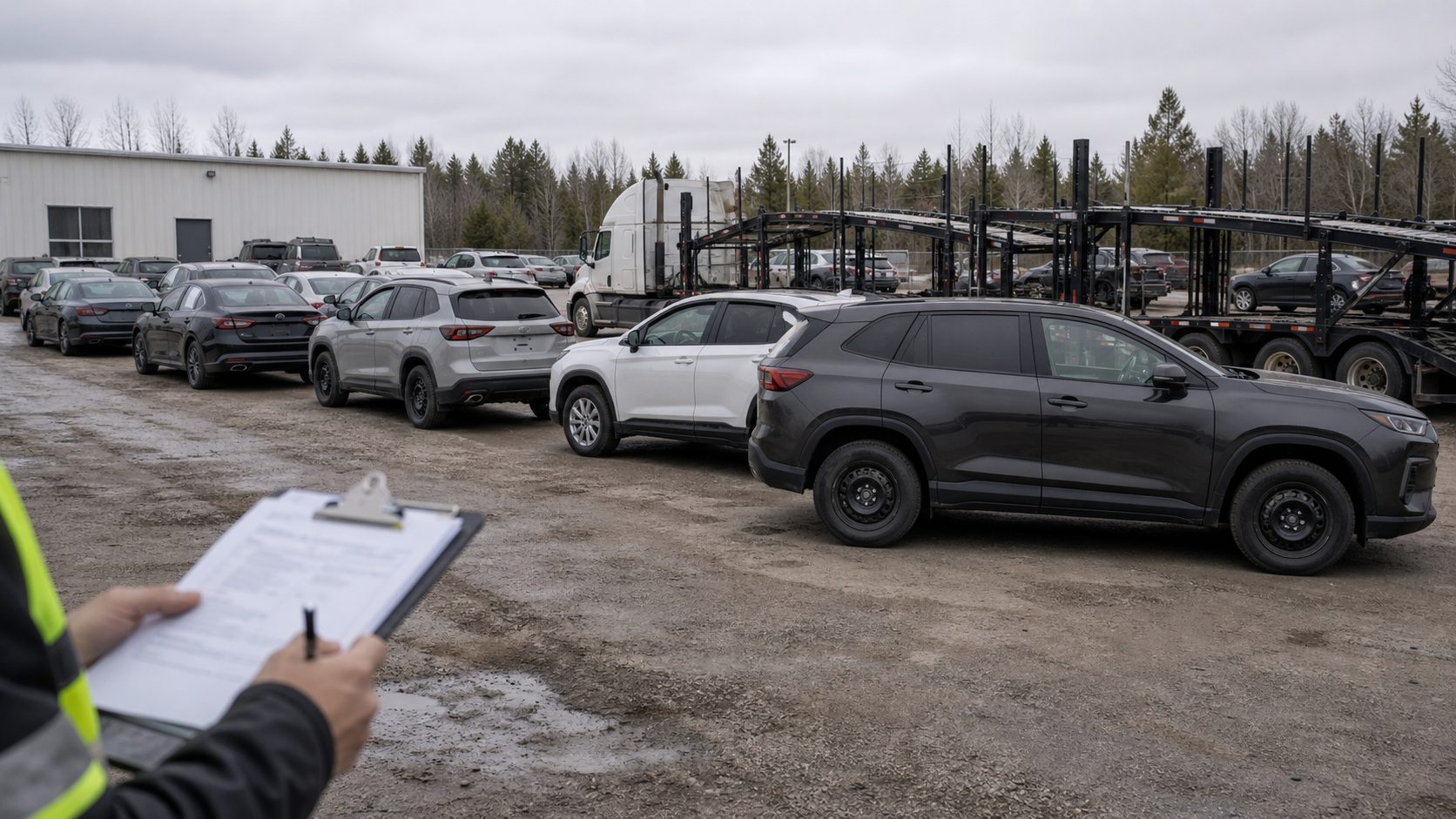 Dealer unit identification before transfer for vehicle transport transport planning.